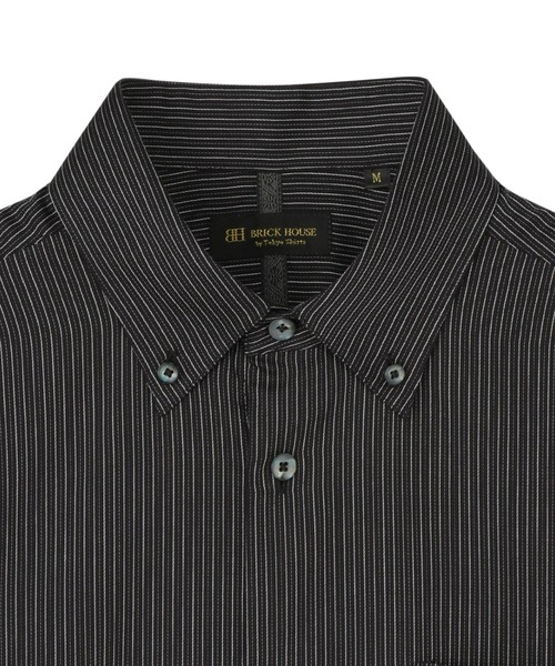 TOKYO SHIRTS（トウキョウシャツ）の「デザインカジュアル長袖シャツ ボタンダウン（ポロシャツ・メンズ・ブラック・L/S/M/LL）」の2枚目の写真