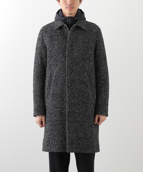 HERNO(ヘルノ)の「HERNO(ヘルノ) メランジツイルドッキングフーデッドコート(ダウンジャケット/コート・メンズ・ブラック・46/48)」の11枚目の写真