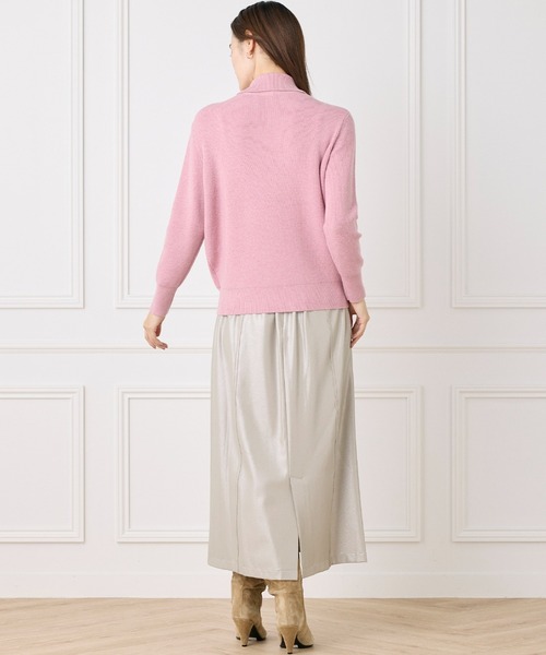 INED CLARO（イネドクラロ）の「ハーフジップニット【セットアップ対応】（ニット/セーター・レディース・ネイビー/ベージュ/グリーン/ピンク・フリー）」の12枚目の写真