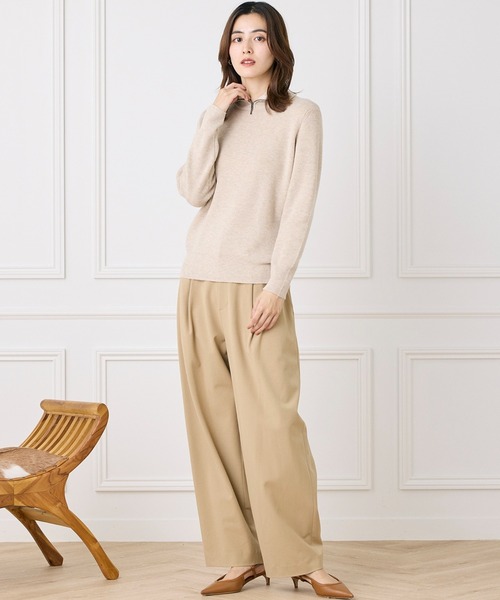 INED CLARO（イネドクラロ）の「ハーフジップニット【セットアップ対応】（ニット/セーター・レディース・ネイビー/ベージュ/グリーン/ピンク・フリー）」の14枚目の写真