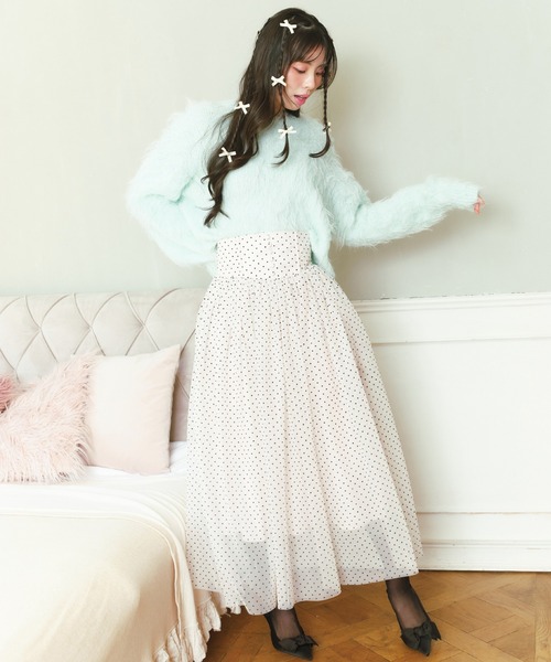 REDYAZEL（レディアゼル）の「シャギーニット（ニット/セーター・レディース・オフホワイト/ブルー/ミント・FREE）」の5枚目の写真