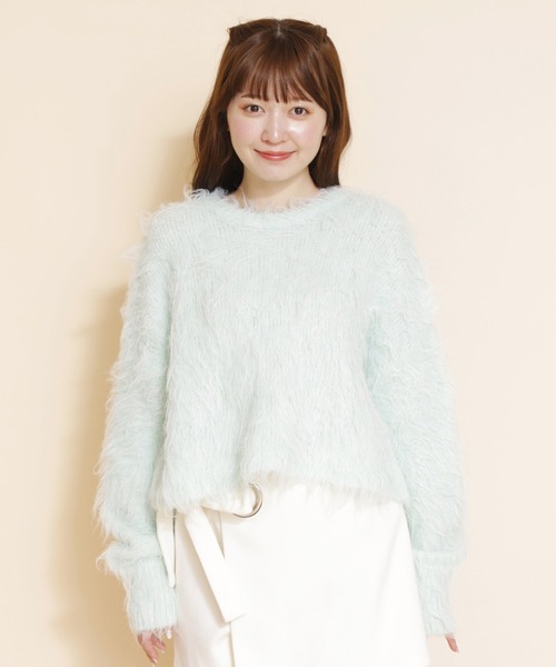 REDYAZEL（レディアゼル）の「シャギーニット（ニット/セーター・レディース・オフホワイト/ブルー/ミント・FREE）」の12枚目の写真