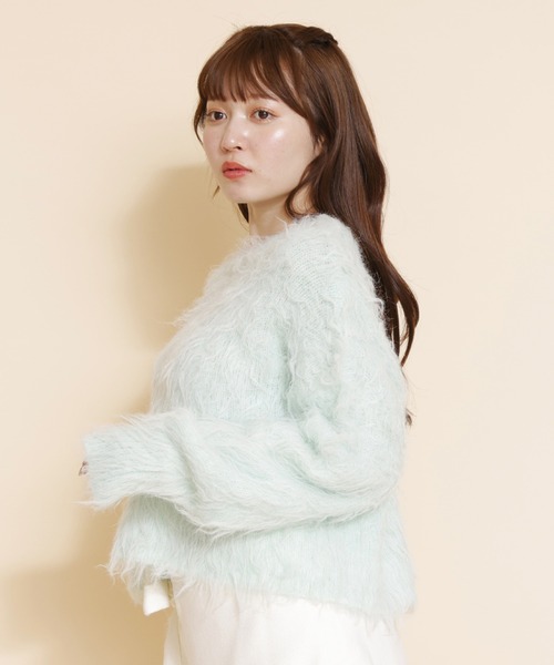 REDYAZEL（レディアゼル）の「シャギーニット（ニット/セーター・レディース・オフホワイト/ブルー/ミント・FREE）」の13枚目の写真