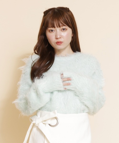 REDYAZEL（レディアゼル）の「シャギーニット（ニット/セーター・レディース・オフホワイト/ブルー/ミント・FREE）」の14枚目の写真