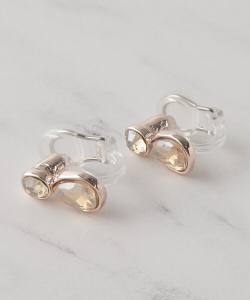 SHOO・LA・RUE（シューラルー）の「【クリップイヤリング】ビジュードロップ型（イヤリング・レディース・ピンクゴールド/ゴールド/シルバー・00）」の3枚目の写真