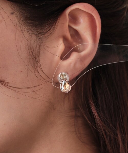 SHOO・LA・RUE（シューラルー）の「【クリップイヤリング】ビジュードロップ型（イヤリング・レディース・ピンクゴールド/ゴールド/シルバー・00）」の8枚目の写真