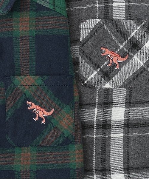 kladskap（クレードスコープ）の「恐竜刺しゅうチェック長袖シャツ（シャツ/ブラウス・キッズ・レッド/ブルー・90cm/100cm/110cm/120cm/130cm）」の13枚目の写真