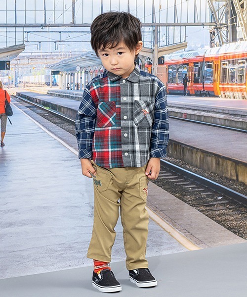 kladskap（クレードスコープ）の「恐竜刺しゅうチェック長袖シャツ（シャツ/ブラウス・キッズ・レッド/ブルー・90cm/100cm/110cm/120cm/130cm）」の6枚目の写真