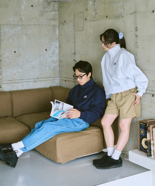 BROKEN BASE(ブロークンベース)の「ドローコードハーフジップスウェット(スウェット・メンズ・オートミール/ネイビー・MEDIUM/LARGE)」の22枚目の写真