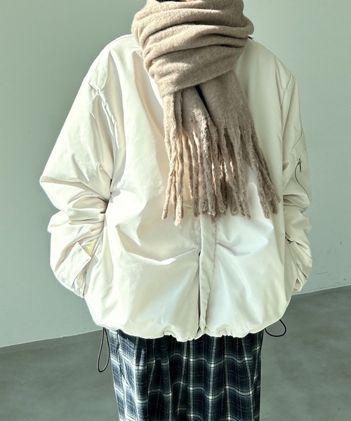 ユニセックス】起毛ボリュームシャギーマフラー/無地/チェック