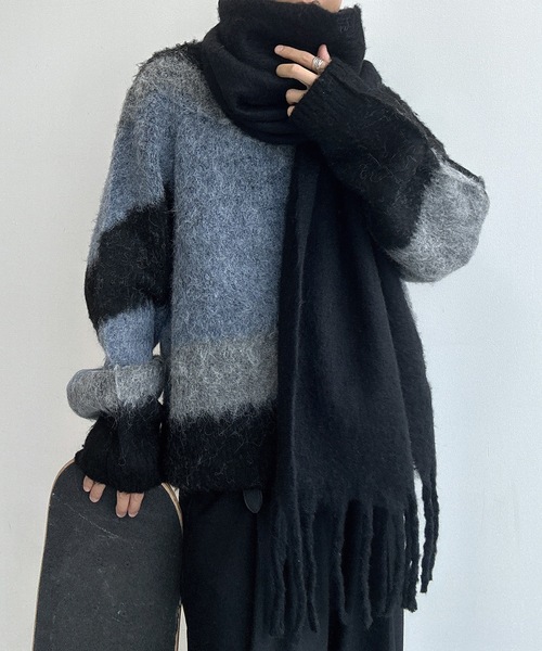 orimi 23ss シャギーフーディーマフラー orimi 23ss シャギー