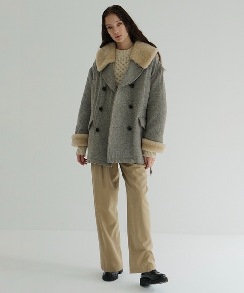 ジャケット・アウター BOA COLLAR MILITARY COAT clane セール】BOA COLLAR MILITARY COAT（ピーコート）｜CLANE