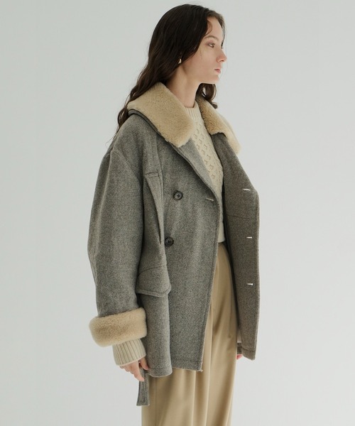 ジャケット・アウター BOA COLLAR MILITARY COAT clane クラネ CLANE BOA COLLAR MILITARY COAT （CHARCOALGRAY