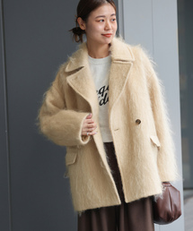 モヘヤミックスシャギーショートコート