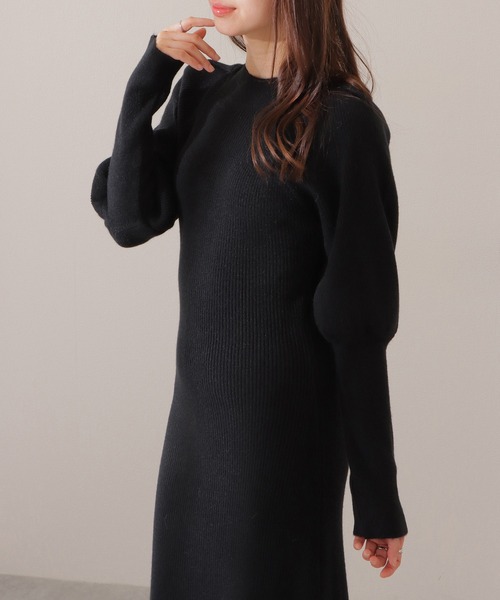 Lace Ladies(レースレディース)の「ソリッドカラー クルーネック リブニット マキシ丈 ワンピース (ワンピース・レディース・ベージュ/ブラウン/ブラック・FREE/S)」の8枚目の写真