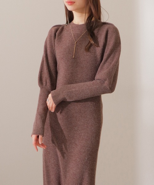 Lace Ladies(レースレディース)の「ソリッドカラー クルーネック リブニット マキシ丈 ワンピース (ワンピース・レディース・ベージュ/ブラウン/ブラック・FREE/S)」の16枚目の写真
