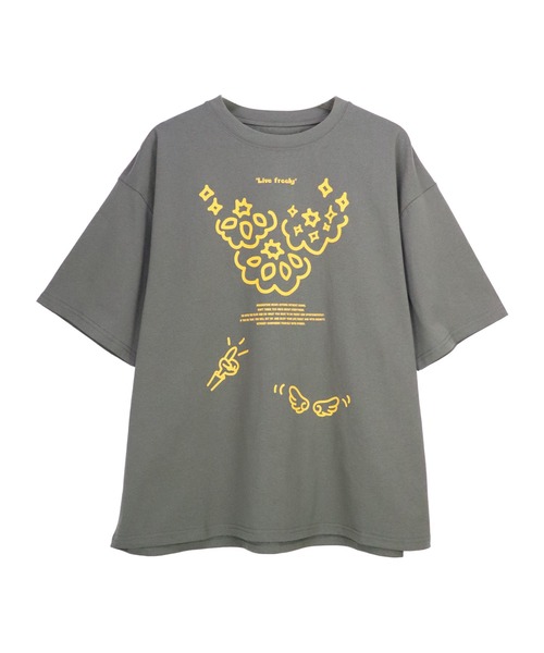 moyan ecri(モヤン エクリ)の「<moyan ecri>メッセージプリントTシャツmessage illustration Tshirt(Tシャツ/カットソー・レディース・ピンク系その他/グレー系その他/ピンク/ホワイト/ホワイト系その他・FREE)」の11枚目の写真