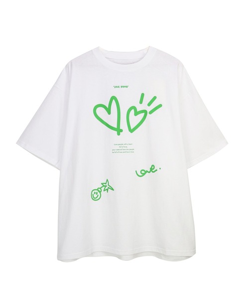 moyan ecri(モヤン エクリ)の「<moyan ecri>メッセージプリントTシャツmessage illustration Tshirt(Tシャツ/カットソー・レディース・ピンク系その他/グレー系その他/ピンク/ホワイト/ホワイト系その他・FREE)」の8枚目の写真