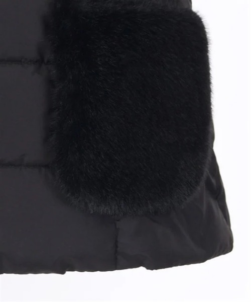 axes femme（アクシーズファム）の「ミドル丈中綿ダウンコート（ダウンジャケット/コート・レディース・キナリ/ブラック・MEDIUM/LARGE）」の22枚目の写真