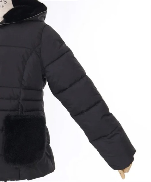 axes femme（アクシーズファム）の「ミドル丈中綿ダウンコート（ダウンジャケット/コート・レディース・キナリ/ブラック・MEDIUM/LARGE）」の14枚目の写真