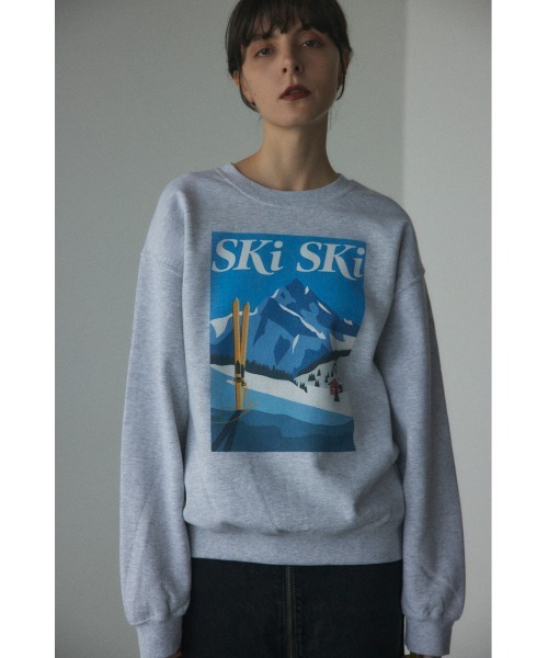 BLACK BY MOUSSY（ブラックバイマウジー）の「ski ski sweat tops(スキースキースウェットトップス)（スウェット・レディース・トップグレー/ボルドー・FREE）」の2枚目の写真