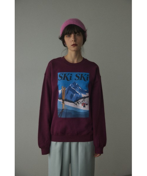 BLACK BY MOUSSY（ブラックバイマウジー）の「ski ski sweat tops(スキースキースウェットトップス)（スウェット・レディース・トップグレー/ボルドー・FREE）」の12枚目の写真