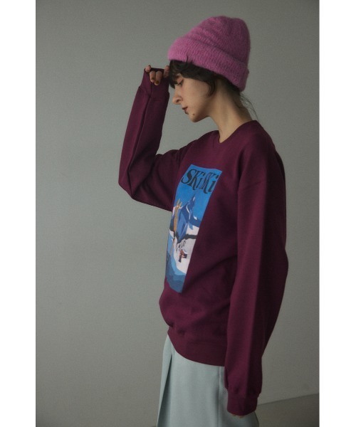 BLACK BY MOUSSY（ブラックバイマウジー）の「ski ski sweat tops(スキースキースウェットトップス)（スウェット・レディース・トップグレー/ボルドー・FREE）」の14枚目の写真