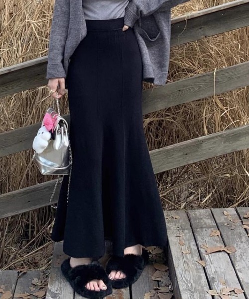 マーメイドラインニットロングスカート（スカート）｜deux amour