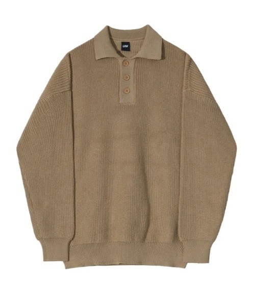 Otte（オッテ）の「バルーンニットポロシャツ（ニット/セーター・メンズ・カーキ・LARGE/MEDIUM/XX-LARGE/X-LARGE）」の5枚目の写真