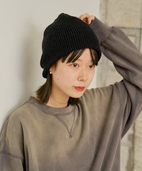 WHIMSIC（ウィムジック）の「【UNISEX】ブークレニットショートビーニー（ハット・レディース・ネイビー/ブラック/チャコールグレー・FREE）」の6枚目の写真