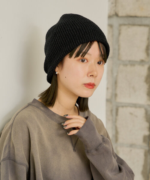 WHIMSIC（ウィムジック）の「【UNISEX】ブークレニットショートビーニー（ハット・レディース・ネイビー/ブラック/チャコールグレー・FREE）」の7枚目の写真