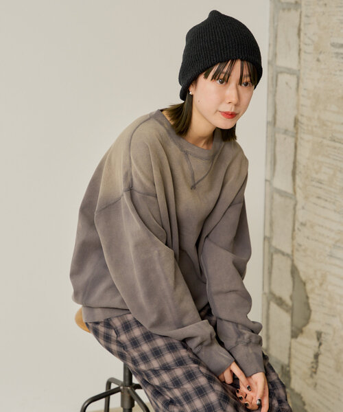 WHIMSIC（ウィムジック）の「【UNISEX】ブークレニットショートビーニー（ハット・レディース・ネイビー/ブラック/チャコールグレー・FREE）」の8枚目の写真