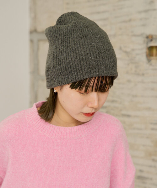 WHIMSIC（ウィムジック）の「【UNISEX】ブークレニットショートビーニー（ハット・レディース・ネイビー/ブラック/チャコールグレー・FREE）」の12枚目の写真