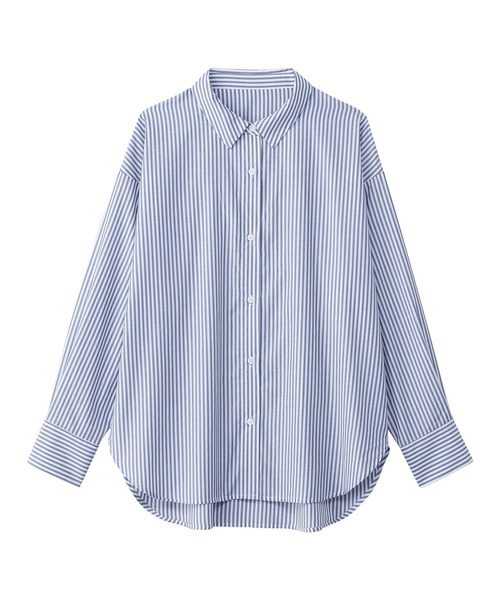 Viola e Viola(ヴィオラエヴィオラ)の「イージーケアゆったりシャツ(シャツ/ブラウス・レディース・グリーン系その他/ブルー系その他/ホワイト・M/L/LL/3L/4L/5L)」の6枚目の写真