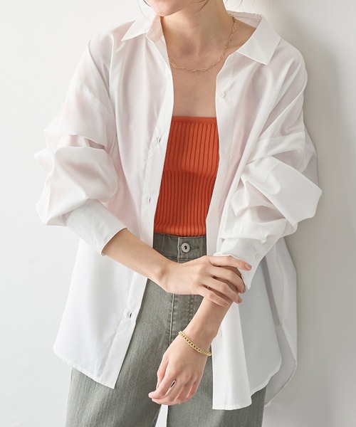 Viola e Viola(ヴィオラエヴィオラ)の「イージーケアゆったりシャツ(シャツ/ブラウス・レディース・グリーン系その他/ブルー系その他/ホワイト・M/L/LL/3L/4L/5L)」の17枚目の写真