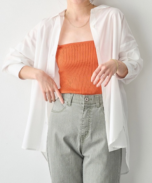 Viola e Viola(ヴィオラエヴィオラ)の「イージーケアゆったりシャツ(シャツ/ブラウス・レディース・グリーン系その他/ブルー系その他/ホワイト・M/L/LL/3L/4L/5L)」の20枚目の写真