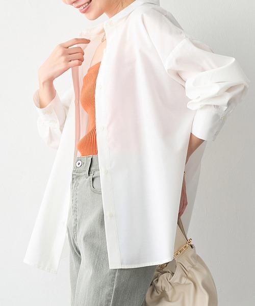 Viola e Viola(ヴィオラエヴィオラ)の「イージーケアゆったりシャツ(シャツ/ブラウス・レディース・グリーン系その他/ブルー系その他/ホワイト・M/L/LL/3L/4L/5L)」の21枚目の写真