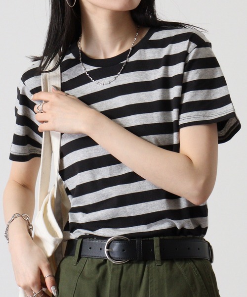 TRUSS(トラス)の「TRUSS ボーダーTシャツ(Tシャツ/カットソー・メンズ・ホワイト系/グレー系/ホワイト×ブラック/ホワイト×ネイビー・XL/S)」の4枚目の写真