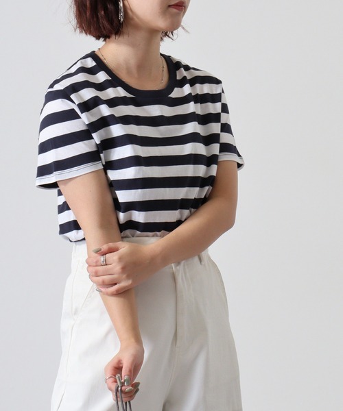 TRUSS(トラス)の「TRUSS ボーダーTシャツ(Tシャツ/カットソー・メンズ・ホワイト系/グレー系/ホワイト×ブラック/ホワイト×ネイビー・XL/S)」の16枚目の写真