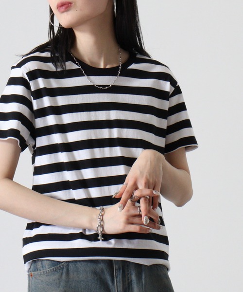 TRUSS(トラス)の「TRUSS ボーダーTシャツ(Tシャツ/カットソー・メンズ・ホワイト系/グレー系/ホワイト×ブラック/ホワイト×ネイビー・XL/S)」の14枚目の写真