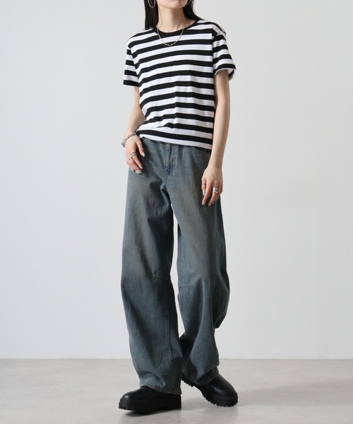 TRUSS(トラス)の「TRUSS ボーダーTシャツ(Tシャツ/カットソー・メンズ・ホワイト系/グレー系/ホワイト×ブラック/ホワイト×ネイビー・XL/S)」の15枚目の写真