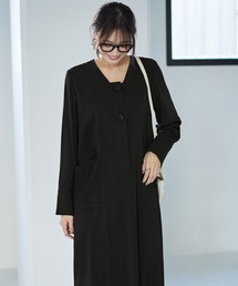 STYLE DELI（スタイルデリ）の「フロント２ボタン台形ネックワンピース（ワンピース）」