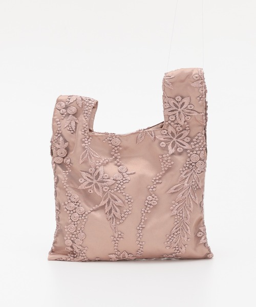 haremode(ハレモード)の「花柄刺繍パーティーサブバッグ(エコバッグ/サブバッグ・レディース・ベージュ/ネイビー/モカ/シルバー・FREE)」の13枚目の写真