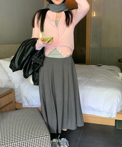 MEMECLE（メメクル）の「【 MEMECLE / メメクル 】フロントボタンニットカーディガン（カーディガン/ボレロ・レディース・ピンク/グレー・FREE）」の14枚目の写真