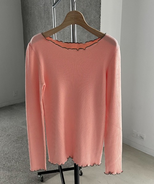 Doux archives(ドゥアルシーヴ)の「メローリブニット(ニット/セーター・レディース・ネイビー/ミント/ピンク・FREE)」の3枚目の写真