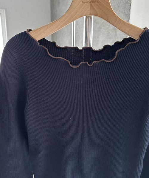 Doux archives(ドゥアルシーヴ)の「メローリブニット(ニット/セーター・レディース・ネイビー/ミント/ピンク・FREE)」の7枚目の写真