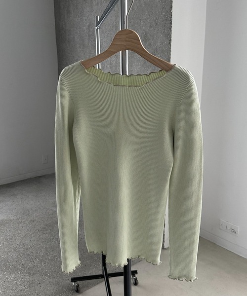 Doux archives(ドゥアルシーヴ)の「メローリブニット(ニット/セーター・レディース・ネイビー/ミント/ピンク・FREE)」の4枚目の写真