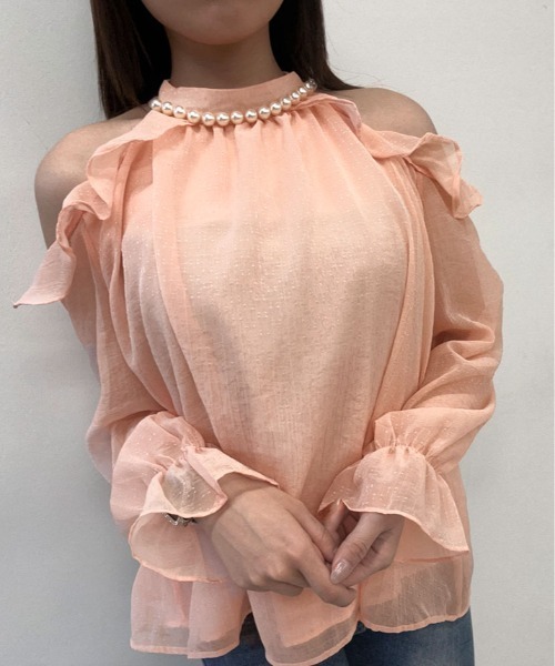 kirakiraShop(キラキラショップ)の「シフォン ホルター ネック パール ブラウス(シャツ/ブラウス・レディース・ピンク/ホワイト/ブラック/クリーム・FREE)」の11枚目の写真