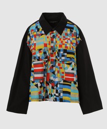 PATCHWORK PRINT BROAD WIDE SHIRT