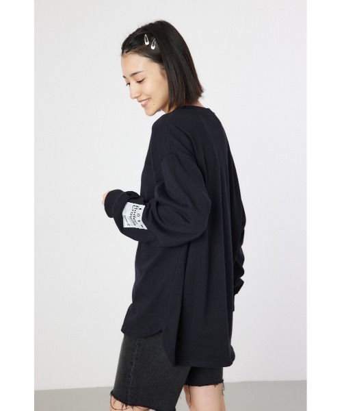 RODEO CROWNS WIDE BOWL(ロデオクラウンズワイドボウル)の「ネームパッチリラックスロングTシャツ(Tシャツ/カットソー・レディース・クリアレッド/オフホワイト/ターコイズブルー/ブラック・FREE)」の11枚目の写真